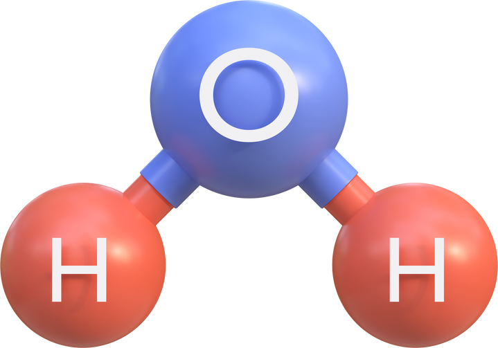 3D Water Chemical Formula. H2O.